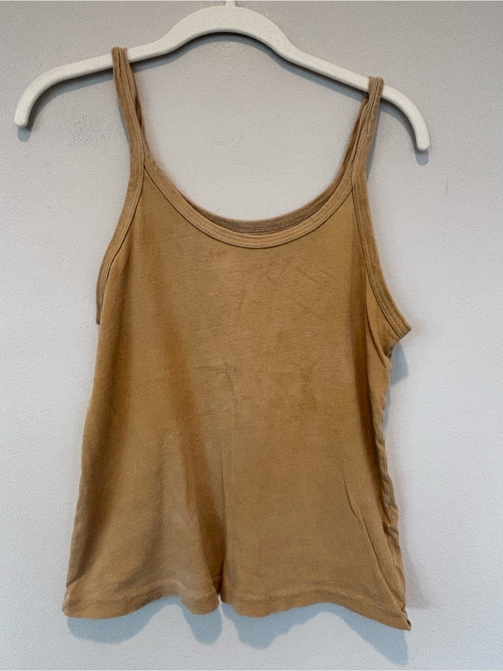 THE GREAT. Scoop Neck Tank Top in Tan